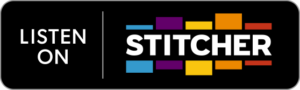a black box that says "listen on Stitcher"
