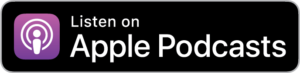 a black box that says "listen on apple podcasts"
